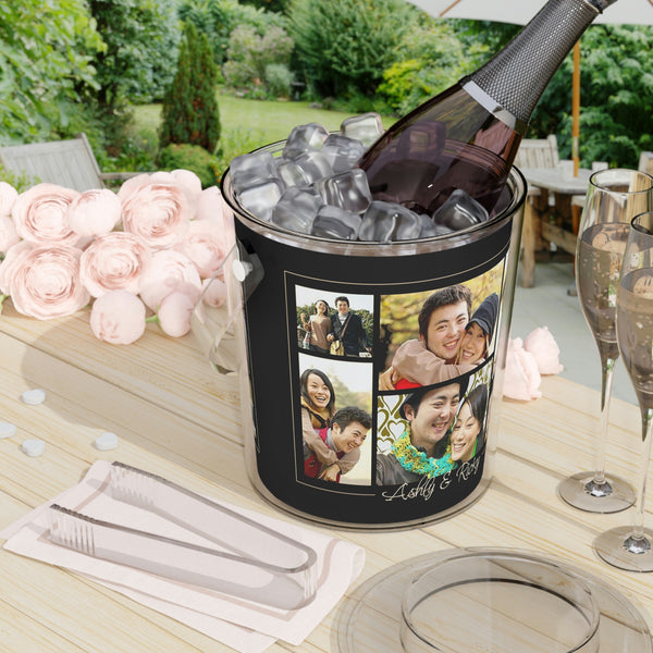 Personalized Collage Ice Bucket with Tongs, home decor, home gifts, ice bucket, party supplies, party gifts, personalized gifts, gifts