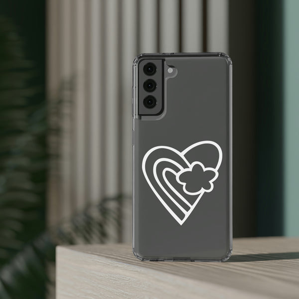 Heart clear phone case, personalized phone case, custom phone case, iphone case, samsung case, personalized gift, minimalist, phone case