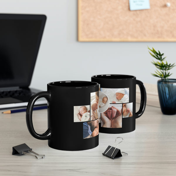 Baby Collage 11oz Black Mug, coffee mug, ceramic mug, home gifts, art prints