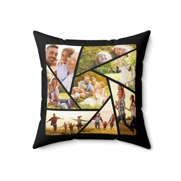 Family Collage Faux Suede Square Pillow, custom throw pillow, throw pillows, home decor, home gifts, couch pillow