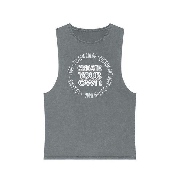 CREATE YOUR OWN Unisex Stonewash Tank Top, mens tank top, summer tank top, summer shirt, unisex tank top