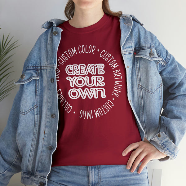 CREATE YOUR OWN Unisex Heavy Cotton Tee, graphic tee, printed tee, t-shirt, unisex apparel